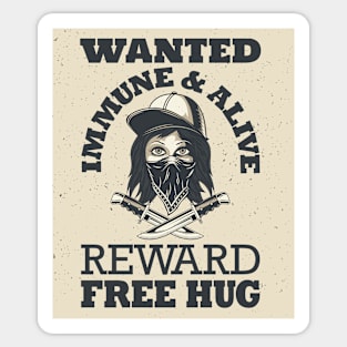 Wanted Social Distancing Free Hug Cool Streetgang Design Sticker